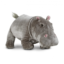 Pelúcia Hipopótamo 60 cm de Comprimento com Design Realista para Crianças Acima de 3 Anos, Melissa & Doug, Cinza