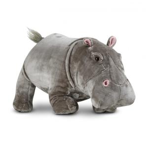 Pelúcia Hipopótamo 60 cm de Comprimento com Design Realista para Crianças Acima de 3 Anos, Melissa & Doug, Cinza