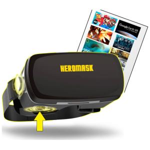 Óculos VR Realidade Virtual Heromask HM PG002 Para Smartfones com Guia de Jogos, Preto
