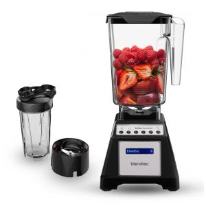 Liquidificador Profissional 2,6L com 6 Ciclos Pre Programados 10 Vel e Copo de Viagem, 110V 1560W, Blendtec, Preto
