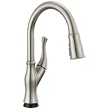 Torneira Cozinha com Tecnologia Touch e Pulverizador Pull Down de Ancoragem Magnética, Inoxidável SpotShield, Delta Ophelia, Níquel Escovado