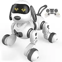 Robô Cão Programável Inteligente Gamegood com Controle Remoto e Função de Treinamento para Crianças Acima de 3 Anos, Branco