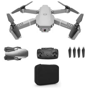 Drone Profissional com Cãmera 4K FPV Wi Fi e 3 Baterias para Adultos, QIYHBVR, Cinza