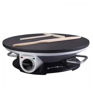Máquina de Crepe Elétrica antiaderente de Aço inoxidável, 1000W, 110v, HEALTH AND HOME KS 351F, Preto