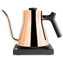 Chaleira Elétrica Pescoço de Ganso 900mL em Aço Inoxidável com Controle de Temperatura, 110V 1200W, Fellow Stagg EKG, Preto Fosco e Bordo