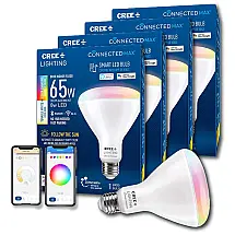 Lâada LED Colorida Inteligente Wi Fi, Controle de Voz, 4 Un, CREE LIGHTING CMBR30 65W AL 9ACK MP, Azul
