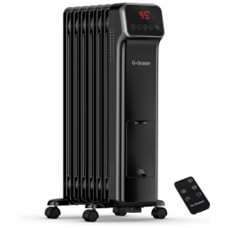 Aquecedor Elétrico a Óleo com Controle Remoto e Temporzador, 1500W 110V, G Ocean, Preto