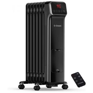 Aquecedor Elétrico a Óleo com Controle Remoto e Temporzador, 1500W 110V, G Ocean, Preto