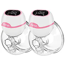 Bomba Tira Leite Rainyb Dupla Elétrica Portátil com 3 Modos e 9 Níveis de Sucção, RAINIYB, Rosa