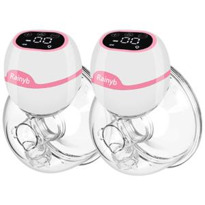 Bomba Tira Leite Rainyb Dupla Elétrica Portátil com 3 Modos e 9 Níveis de Sucção, RAINIYB, Rosa