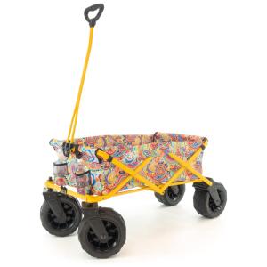Carrinho Dobrável para Camping e Jardim com Rodas para todos os Terrenos, Capacidade 70kg, Creative Outdoor, Paisley