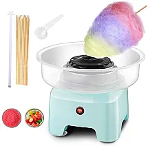 Máquina de Algodão Doce Elétrica Profissional com 10 Cones e Colheres de Açúcar, 110v, IUKOENTE, Azul