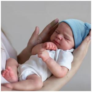 Bebê Recém-Nascido Newborn, Boneco Bebê Realista CHAREX Menino 45 Centímetros, Dormindo, Corpo de Pano Macio Ponderado
