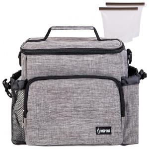 Inspirit Bolsa Térmica Portátil 15L, Mantém Quente, Frio Por até 5H, Cinza