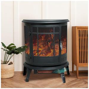 C Hopetree CHTEFSXB24B Aquecedor Lareira Elétrica com Controle Remoto e Chamas 3D Ajustável, 110V, Preto