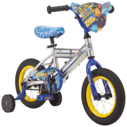 Bicicleta Infantil Patrulha Canina com Rodas de Treinamento para Crianças de 2 a 4 anos, NICKELODEON, Cinza