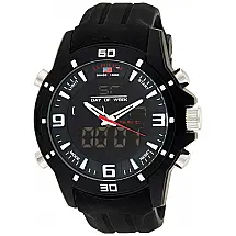 Relógio An Maclino Homem Analógico Digital Faixa do ilicone, U.S. POLO ASSN. US9490, Preto
