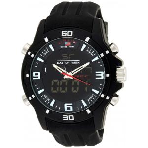 Relógio An Maclino Homem Analógico Digital Faixa do ilicone, U.S. POLO ASSN. US9490, Preto