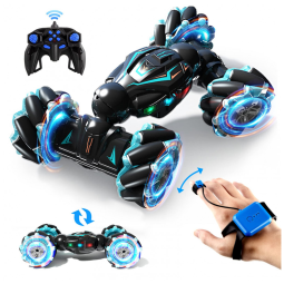 rinho de Controle Remoto com Sensor de Gestos e 360 de Rotação, DEEJOY RC Stunt Car, Preto