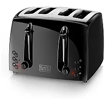 Torradeira, com 4 fatias, 1500 W, preta, 110v, BLACKDECKER TR1410BD, Preto