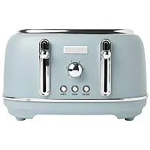 Heritage Torradeira Retro Capacidade 4 Fatias, Aço Inoxidável 1500W, 110v, HADEN 75026, Azul