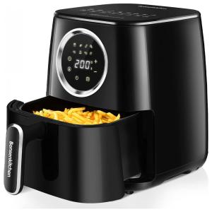 Fritadeira Elétrica AirFryer 4L com Painel de Controle Digital 8 Predefinições, 1400W, 110v, BONSENKITCHEN AF8101, Vermelho