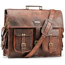 Bolsa Maleta Masculina de Couro Marrom para Laptop até 15,6" – HANDMADE WORLD, Artesanal