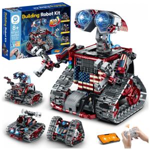 Kit robô e carro de esteira 4 em 1 Sillbird com 631 peças, controle remoto e app, robótica STEM para crianças a partir de 6 anos ​