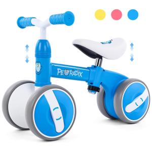 Bicicleta sem Pedal Infantil com 4 Rodas para Crianças de 1 a 4 Anos, PERADIX P470639, Azul