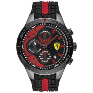 Relógio de Pulso RedRev Cronógrafo Quartzo Visor Analógico Pulseira de Silicone, FERRARI 0830592, Preto