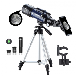 Telescópio Astronômico 15x180 com Tripé Ajustável e Adaptador de Celular, ESSLNB 36070, Azul