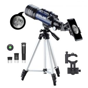 Telescópio Astronômico 15x180 com Tripé Ajustável e Adaptador de Celular, ESSLNB 36070, Azul