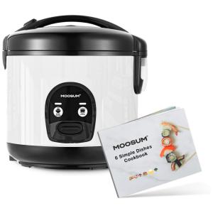 Panela de Arroz Elétrica MOOSUM 1.2L com Vaporizador, 110V, Branco