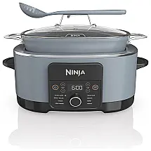 Panela Elétrica Multifuncional 8.5L com Painel Digital, Tampa de Vidro e Colher Integrada, 1200W, 110v, NINJA MC1001, Cinza