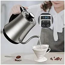Chaleira Elétrica 1L, Aço Inoxidável, 1200W, 110v, ESHOWEE, Prateado
