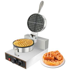 Máquina de Waffle Antiaderente, Aço Inoxidável, 550W, 110v, FUNCHIC WM1, Prateado