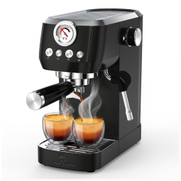 Máquina de Espresso 20 Bar, Vaporizador Profissional, Manômetro Visível, 1,45L, MAttinata, Inox, Preta, 110V