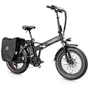 Bicicleta Elétrica Dobrável Heybike Mars 2.0 Preta | Autonomia 80 km, Velocidade 45 km/h, Motor 750W (Pico 1200W), Suspensão Total