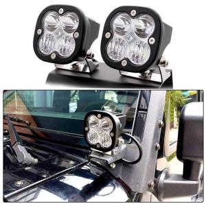 Farol de Milha LED Off Road 3000 Lúmens 40W Feixe Duplo 7,62cm Suporte Ajustável 10 a 30V, MFC For Jeep Wrangler