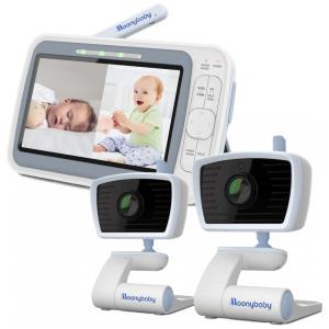 Babá Eletrônica Moonybaby com 2 Câmeras HD 720p Alcance 300 Metros sem Wi Fi