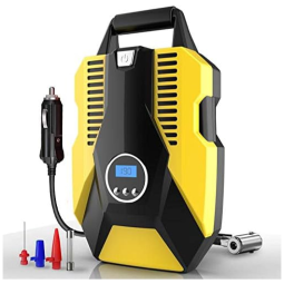 Compressor de Ar Portátil 12V DC 150 PSI LED Automotivo, CHOOLO TOP1, Amarelo