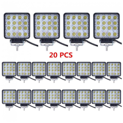 Farol de Milha LED Off Road com 3820 Lúmens e Luz Branca IP68 9V A 32V, 48W, 20 Un, Turboo, Preto