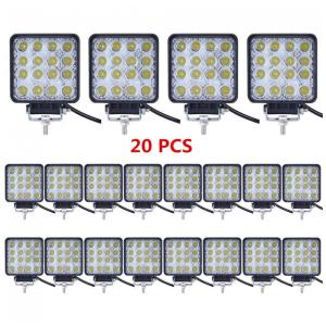 Farol de Milha LED Off Road com 3820 Lúmens e Luz Branca IP68 9V A 32V, 48W, 20 Un, Turboo, Preto