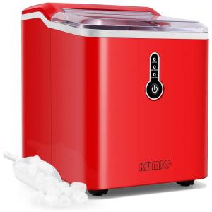 Máquina de Gelo com Capacidade para 12 kg em 24H, Colher e Cesta de Gelo, 110V 120W, KUMIO, Vermelha