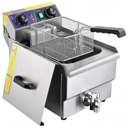 Fritadeira Elétrica Dupla Profissional 22 Litros de Capacidade, Aço Inoxidável, 110V 5000W, WeChef