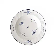 Prato para Sopa de 23 cm, Elegância e Praticidade em Sua Mesa com Formato Redondo e Material de Porcelana, Villeroy Boch, Branco e Azul