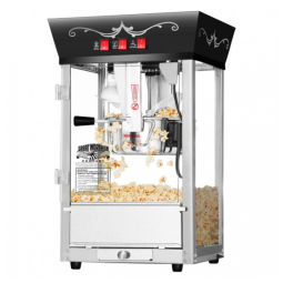 Pipoqueira Elétrica Faz até 10,8 kg de Pipoca com Panela de 226g, Luz de Aquecimento e Acessórios, 110V 850W, Great Northern Popcorn, Preta