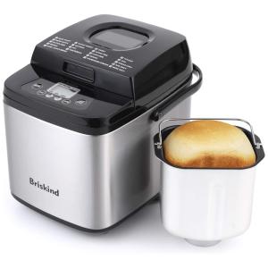 Panificadora Automática 19 em 1, Capacidade 680g, Aço Inoxidável, 500W, 110v, BRISKIND BM8605, Prateado