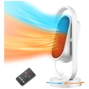 Aquecedor Elétrico de Cerâmica com Controle Remoto e 3 Modos 1500W 110V, FIT CHOICE DH QN08, Branco