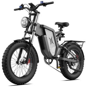 Bicicleta Elétrica para Adultos com Velocidade até 54 km/h, Alcance 120 km, 7 Velocidades e Freio a Óleo Hidráulico, 2000W, EKXBIKE X20